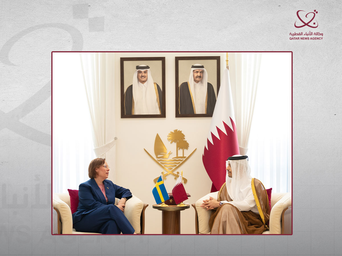 رئيس وزراء قطر يلتقي نظيرته السويدية لبحث التعاون والوساطة الإقليمية وتعزيز الأمن الإقليمي